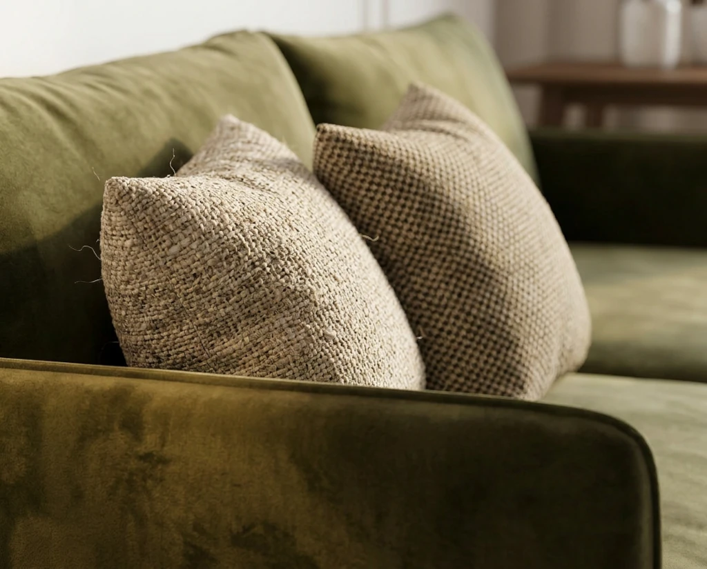 Zielona welurowa sofa